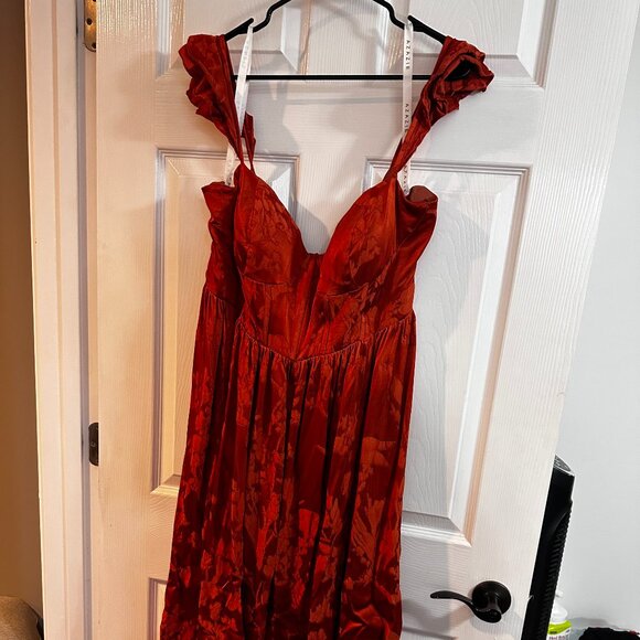 Size 20 Azazie Orange Sienna Bridesmaid Wedding Guest Prom Homecoming dress - Picture 1 of 5